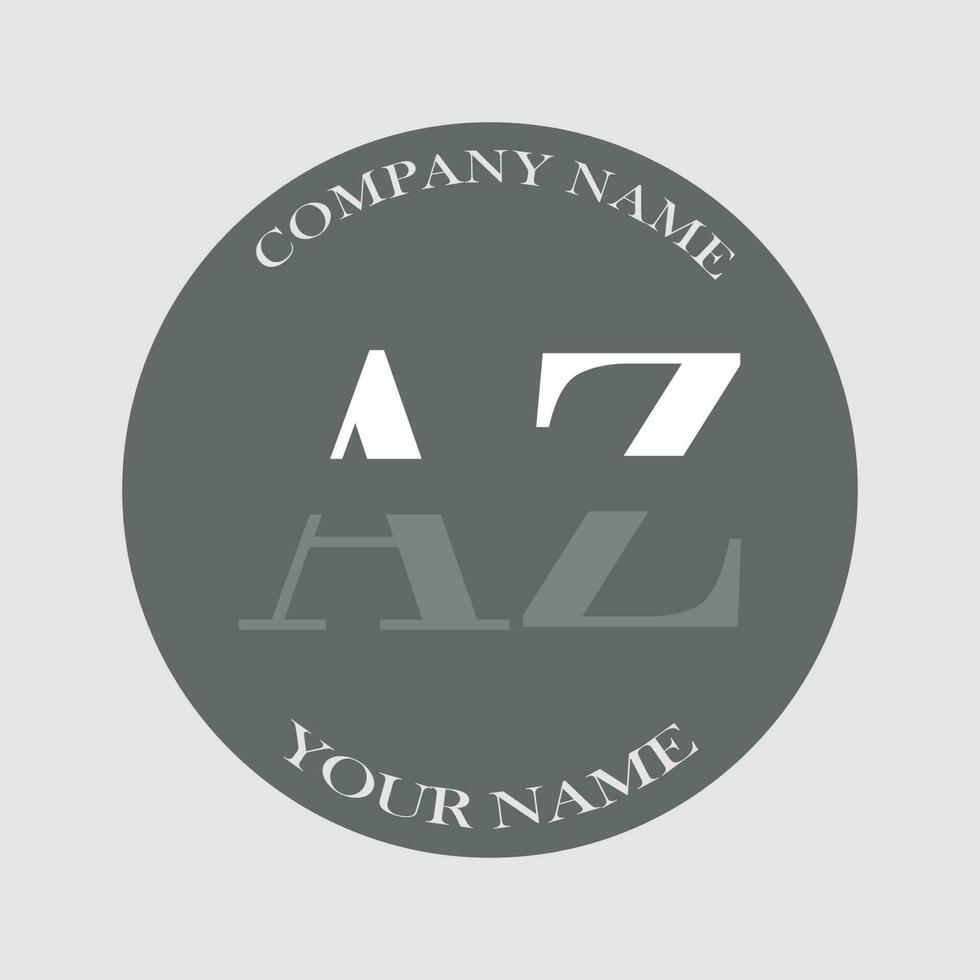 initial AZ logo letter monogram luxury hand drawn vector