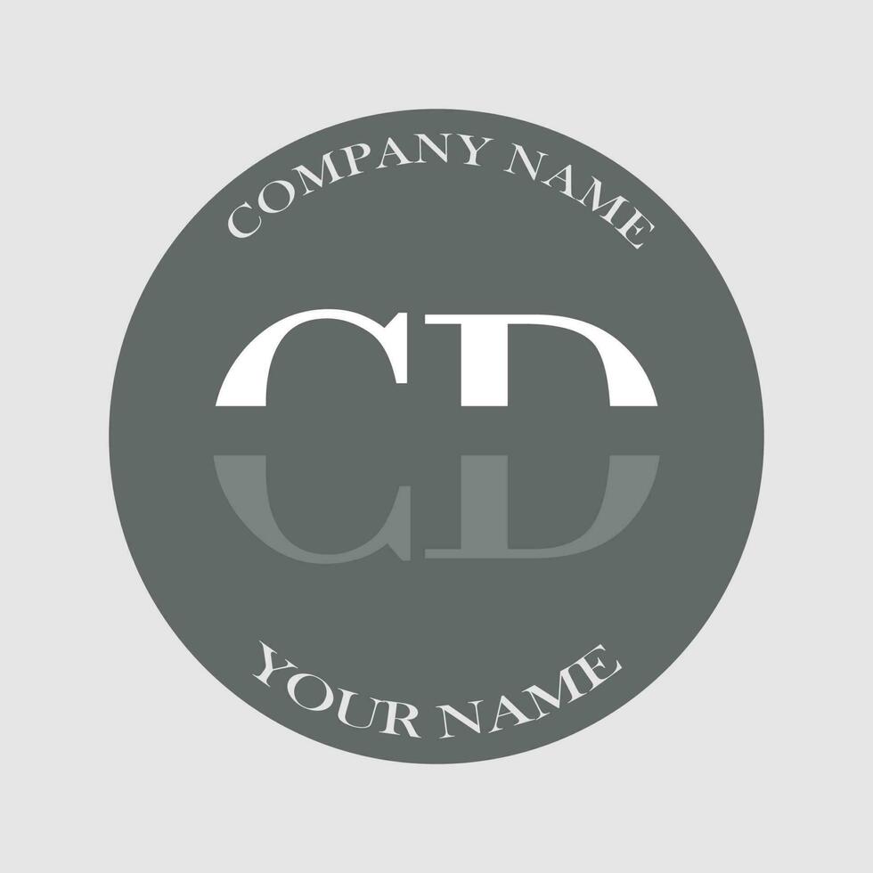 initial CD logo letter monogram luxury hand drawn vector