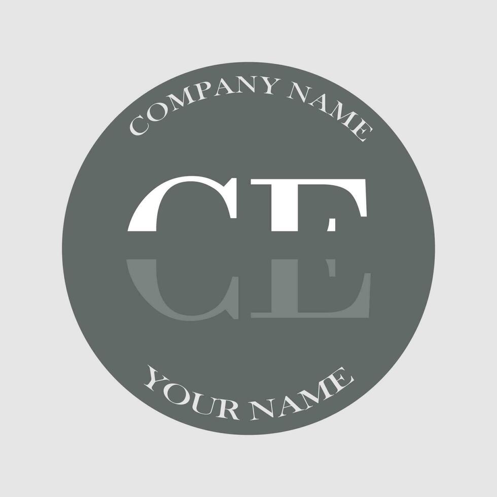 initial CE logo letter monogram luxury hand drawn vector