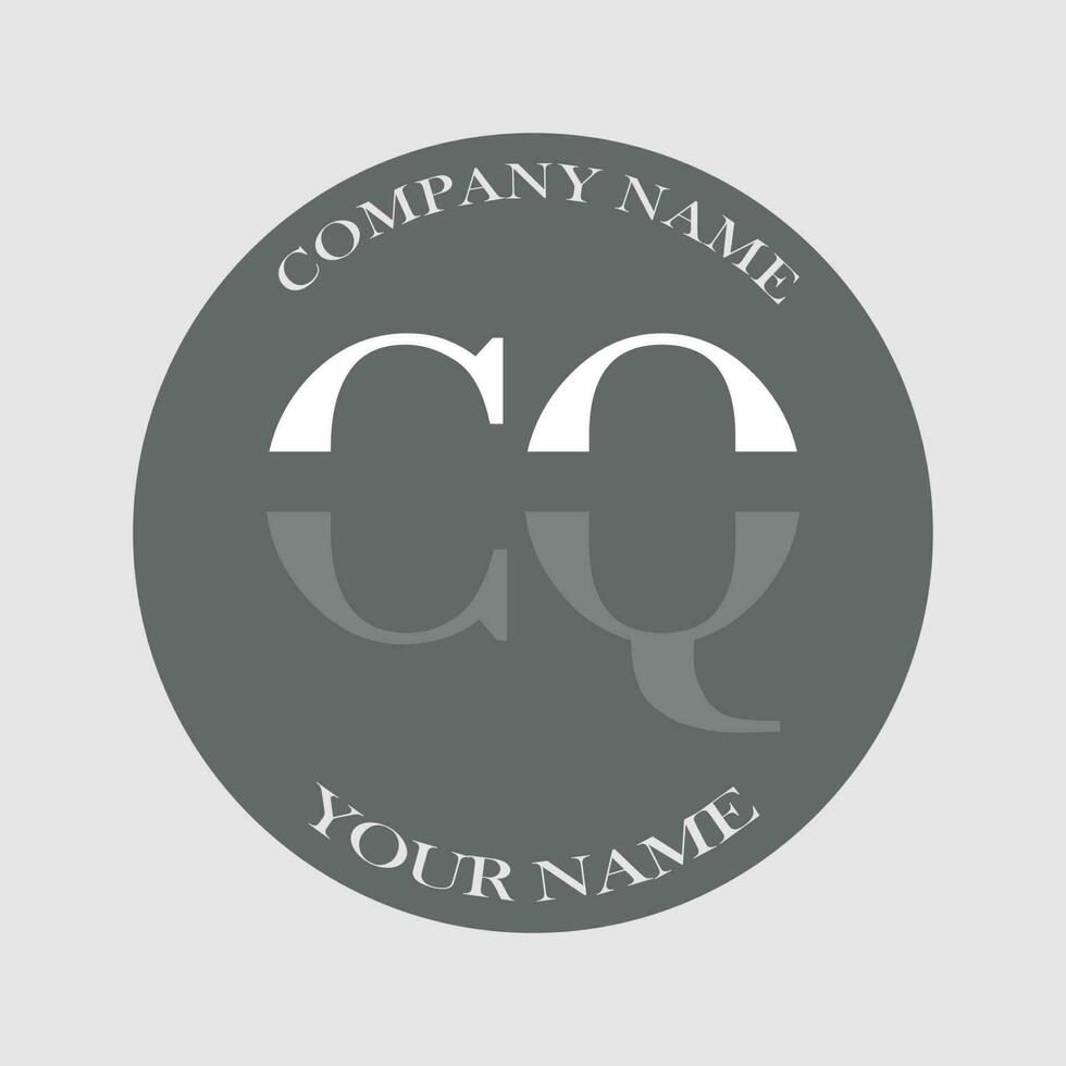 initial CQ logo letter monogram luxury hand drawn vector