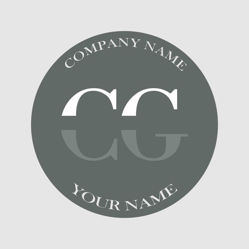 initial CG logo letter monogram luxury hand drawn vector