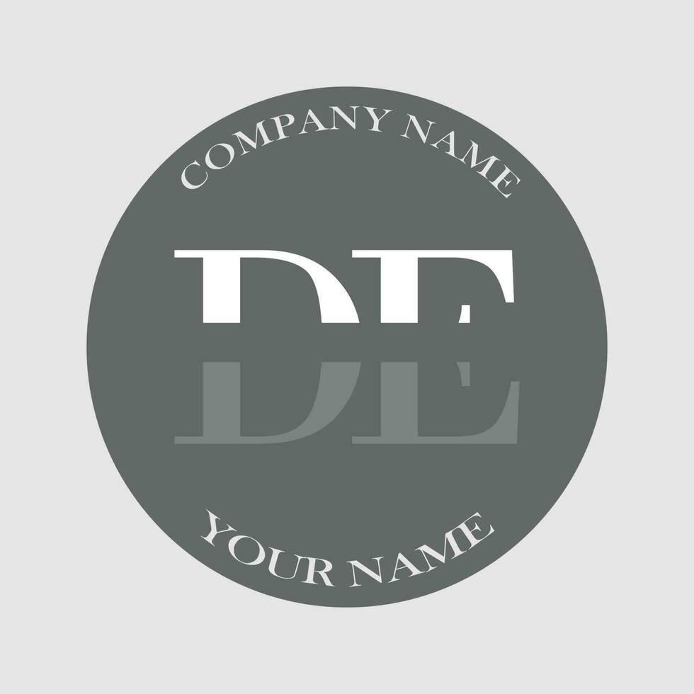 initial DE logo letter monogram luxury hand drawn vector