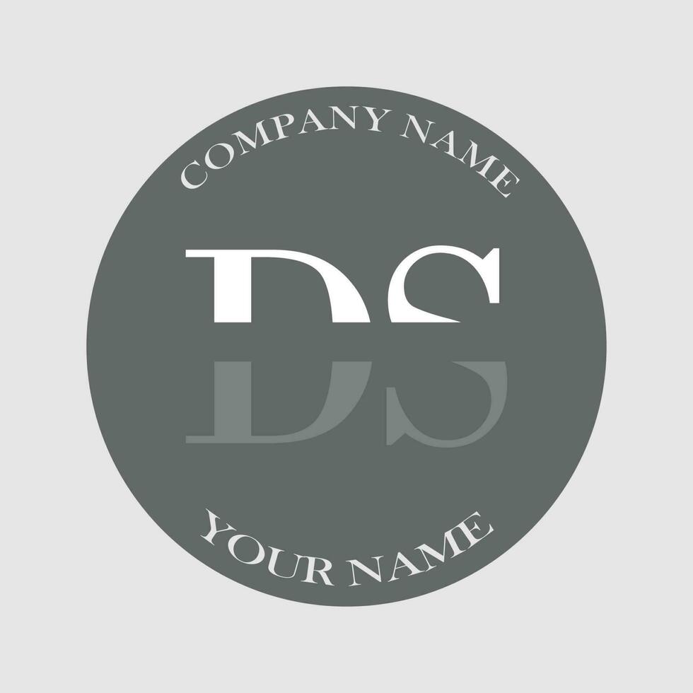 initial DS logo letter monogram luxury hand drawn vector