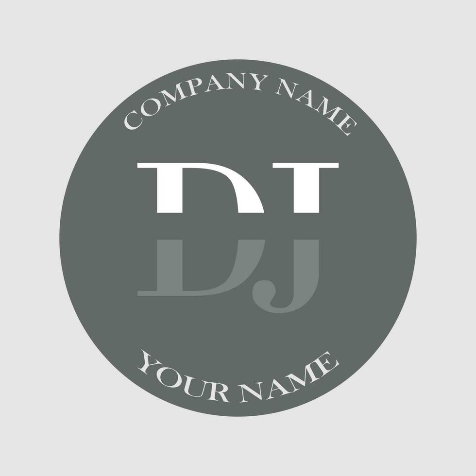 initial DJ logo letter monogram luxury hand drawn vector