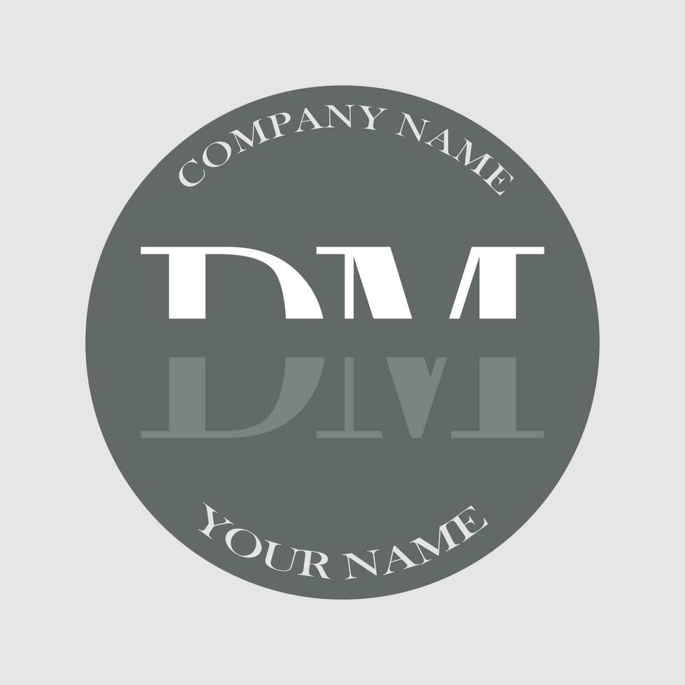 initial DM logo letter monogram luxury hand drawn vector