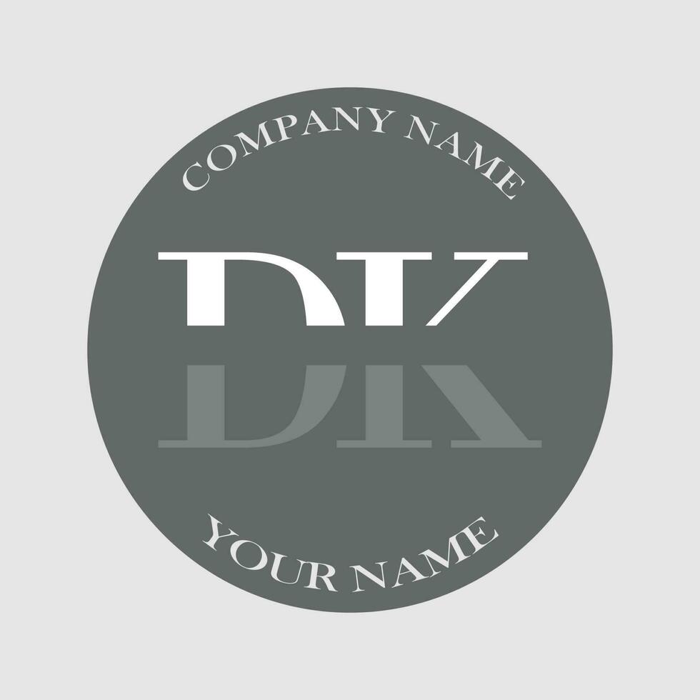 initial DK logo letter monogram luxury hand drawn vector