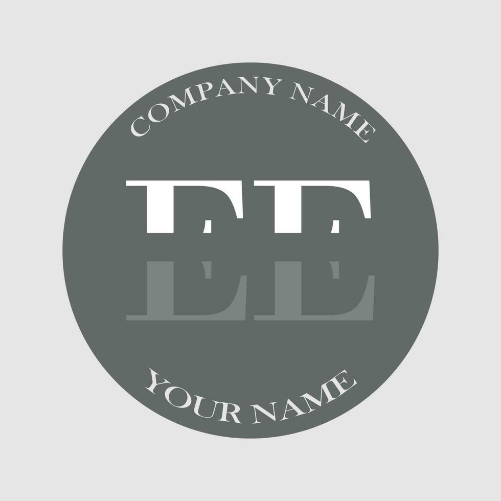 initial EE logo letter monogram luxury hand drawn vector