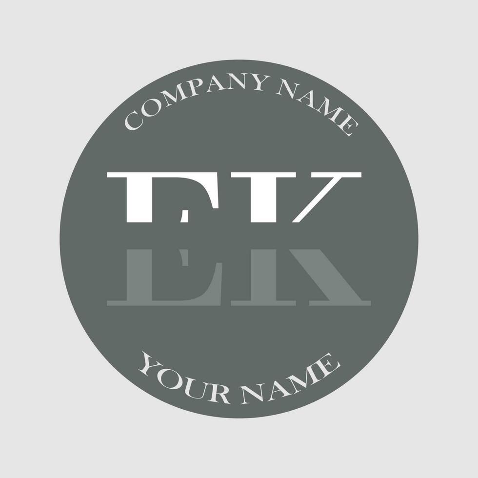 initial EK logo letter monogram luxury hand drawn vector