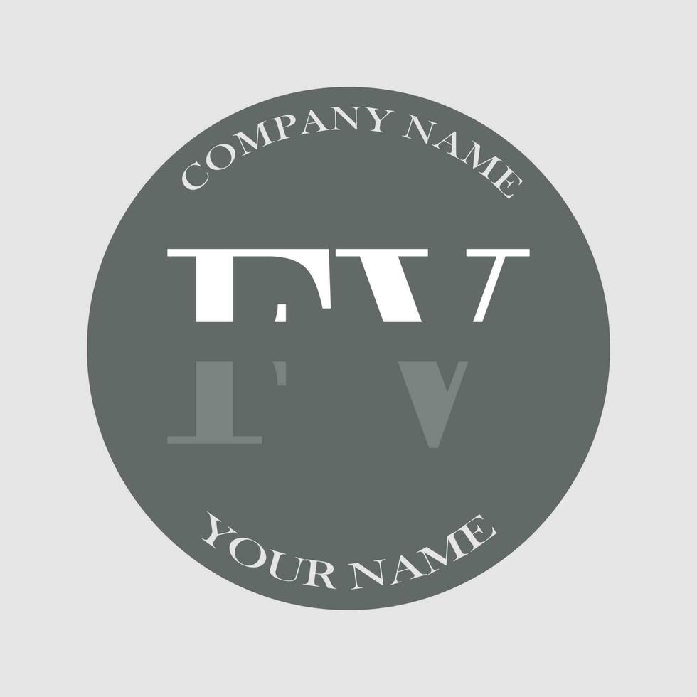 initial FV logo letter monogram luxury hand drawn vector