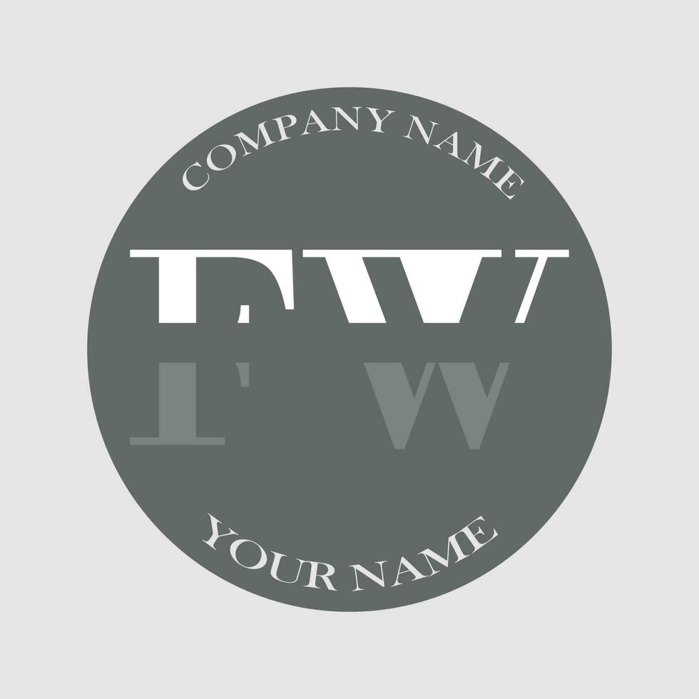 initial FW logo letter monogram luxury hand drawn vector