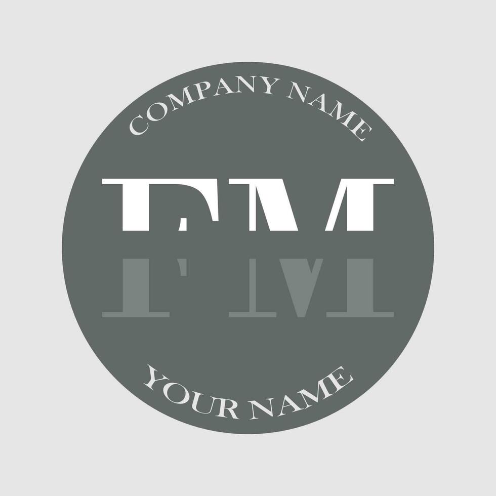 initial FM logo letter monogram luxury hand drawn vector