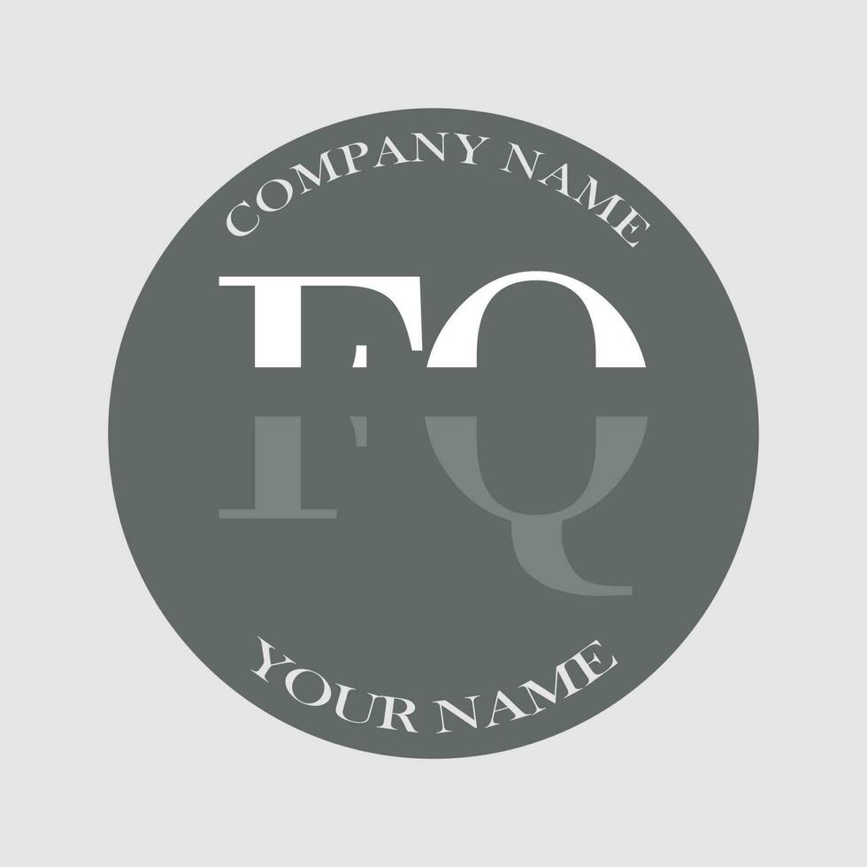 initial FQ logo letter monogram luxury hand drawn vector