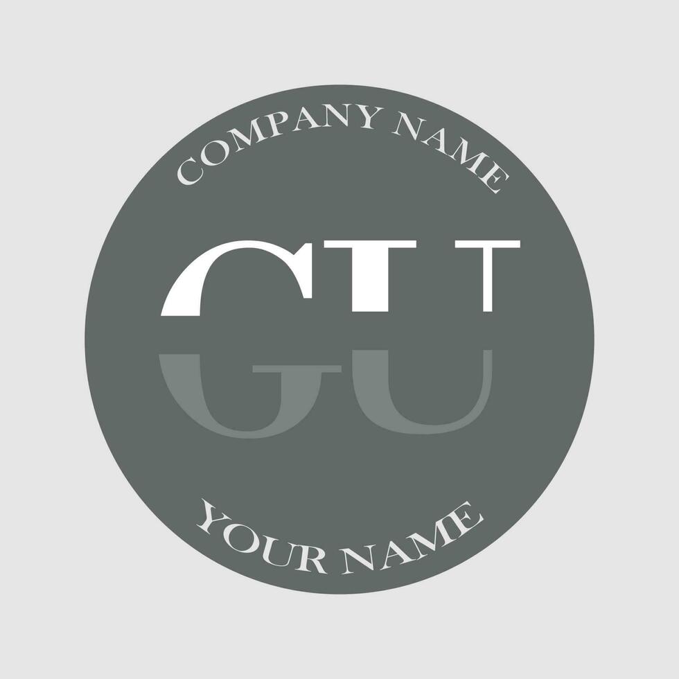 initial GU logo letter monogram luxury hand drawn vector