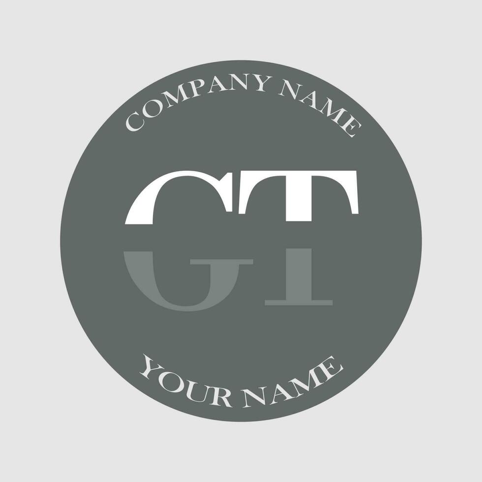 initial GT logo letter monogram luxury hand drawn vector