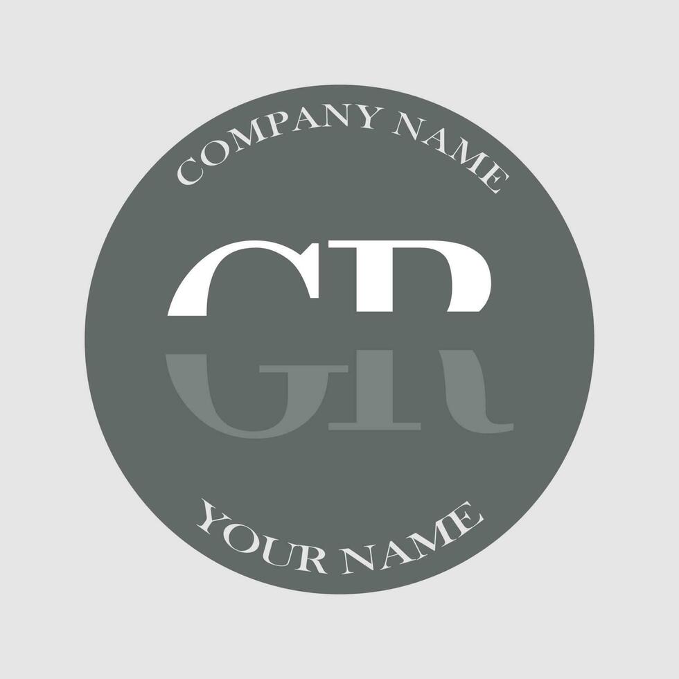 initial GR logo letter monogram luxury hand drawn vector