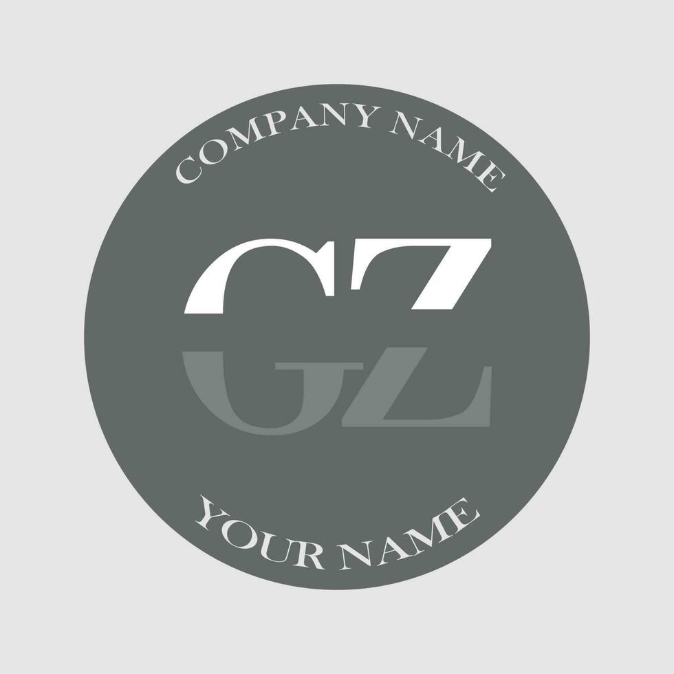 initial GZ logo letter monogram luxury hand drawn vector