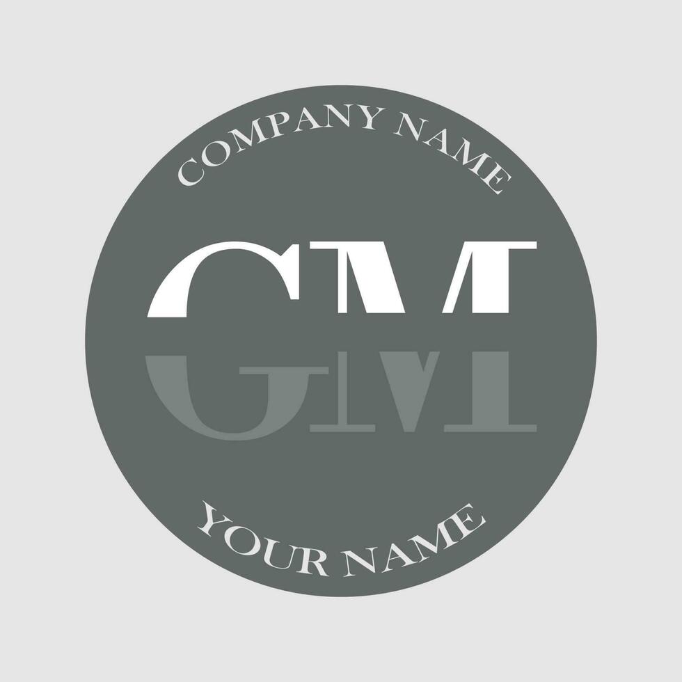 initial GM logo letter monogram luxury hand drawn vector