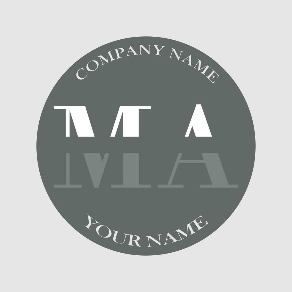 initial MA logo letter monogram luxury hand drawn vector