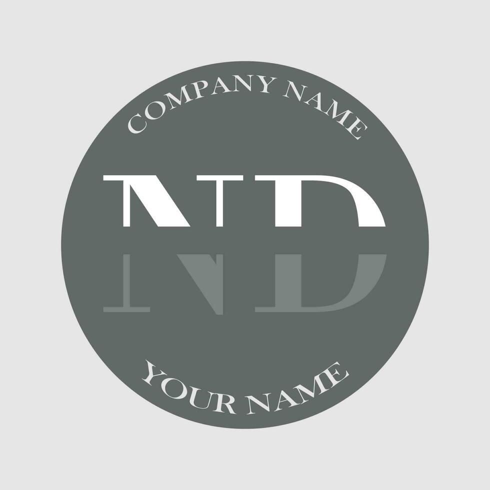 initial ND logo letter monogram luxury hand drawn vector