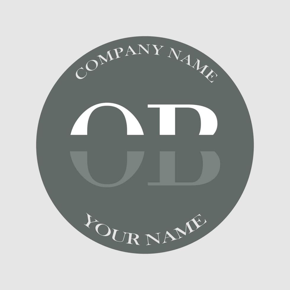 initial OB logo letter monogram luxury hand drawn vector