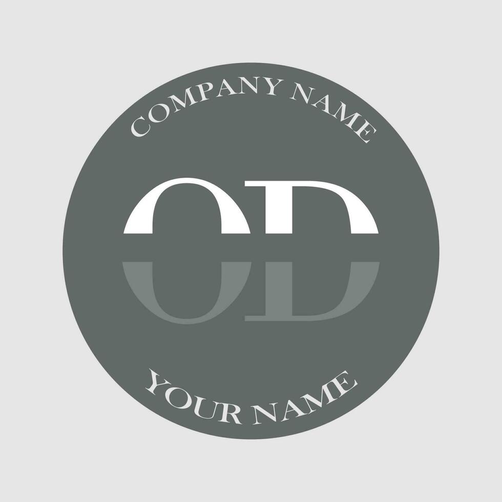 initial OD logo letter monogram luxury hand drawn vector