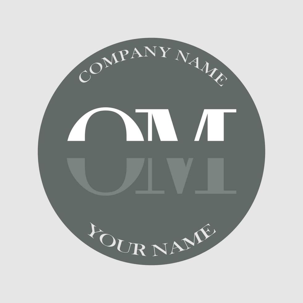 initial OM logo letter monogram luxury hand drawn vector