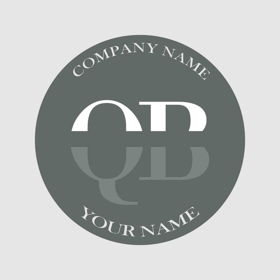 initial QB logo letter monogram luxury hand drawn vector