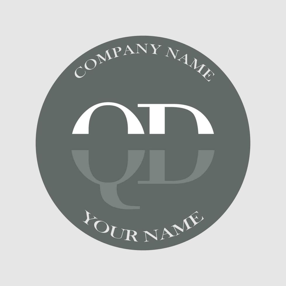 initial QD logo letter monogram luxury hand drawn vector