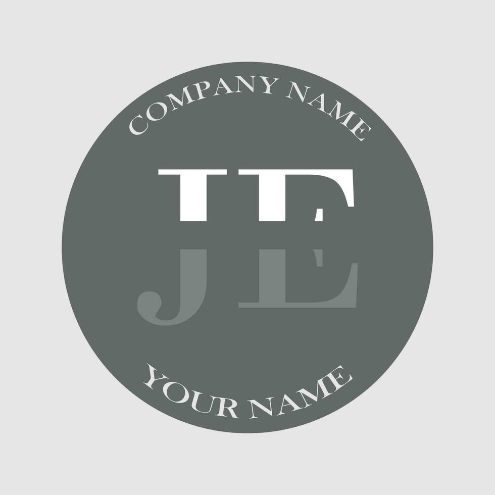 initial JE logo letter monogram luxury hand drawn vector