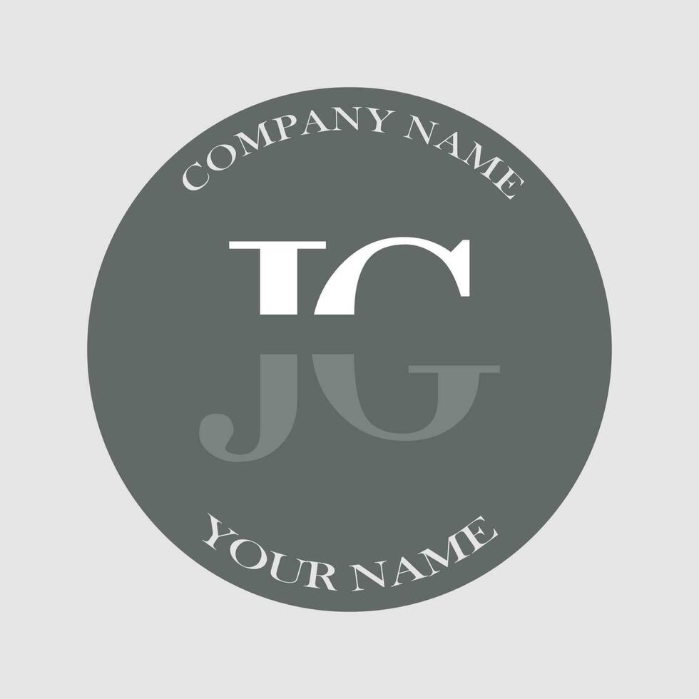 initial JG logo letter monogram luxury hand drawn vector