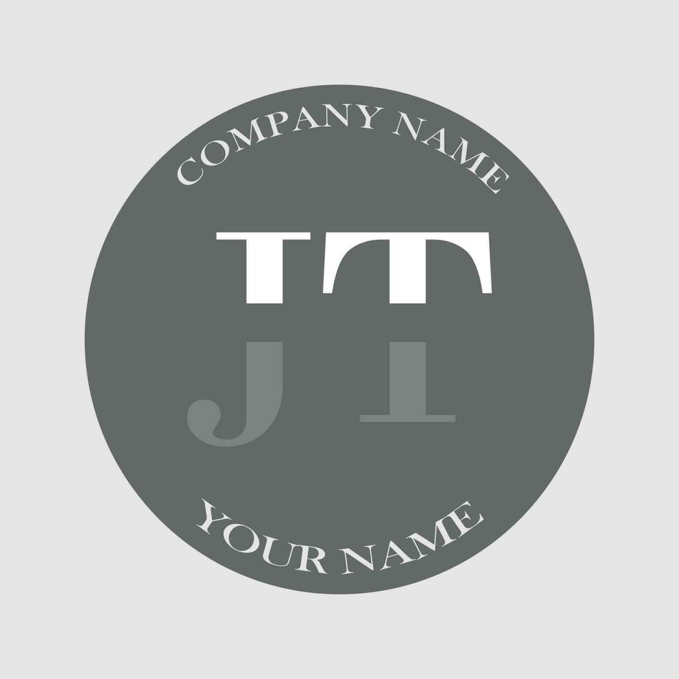 initial JT logo letter monogram luxury hand drawn vector