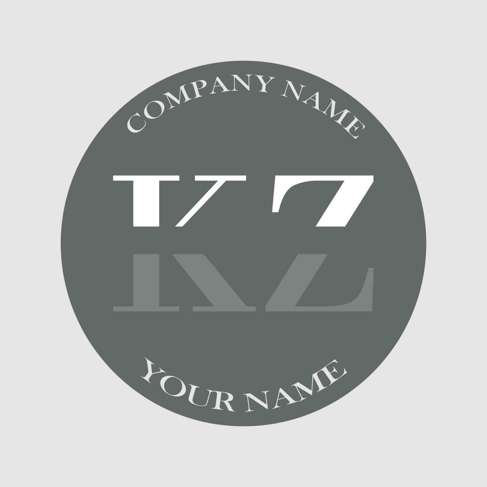 inicial kz logo letra monograma lujo mano dibujado vector