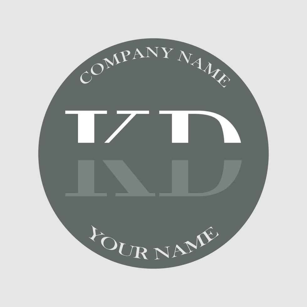initial KD logo letter monogram luxury hand drawn vector
