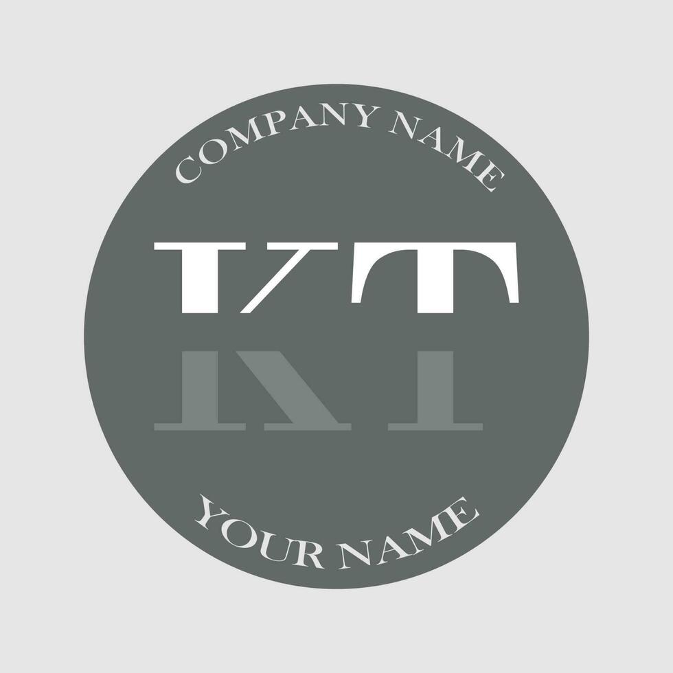 initial KT logo letter monogram luxury hand drawn vector
