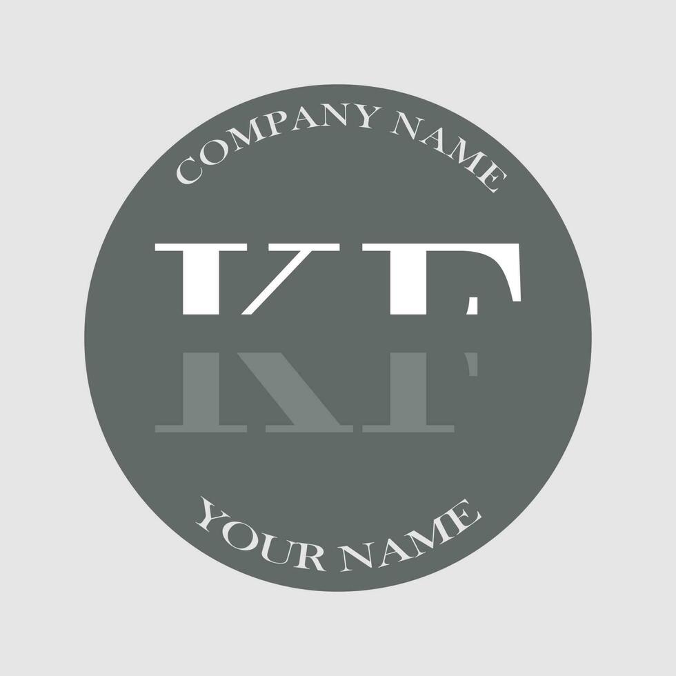 inicial kf logo letra monograma lujo mano dibujado vector