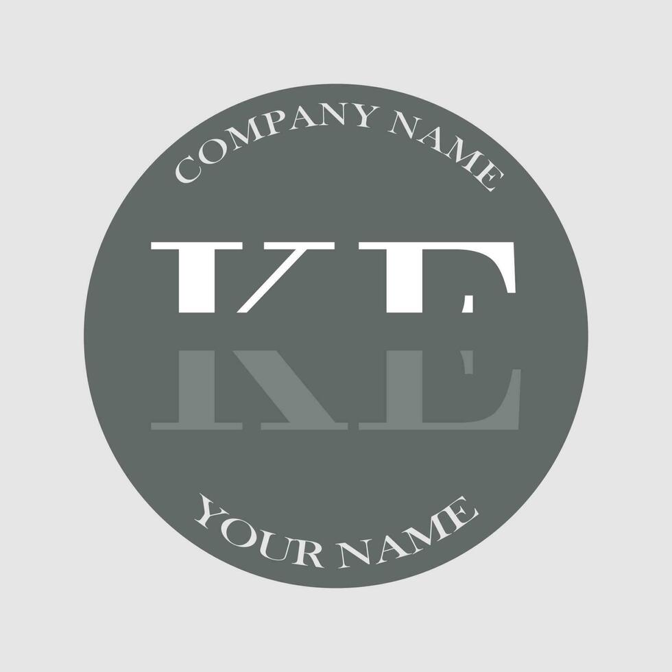 initial KE logo letter monogram luxury hand drawn vector