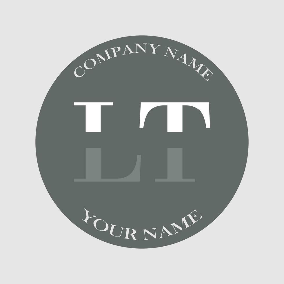 initial LT logo letter monogram luxury hand drawn vector