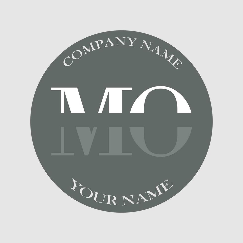 initial MO logo letter monogram luxury hand drawn vector
