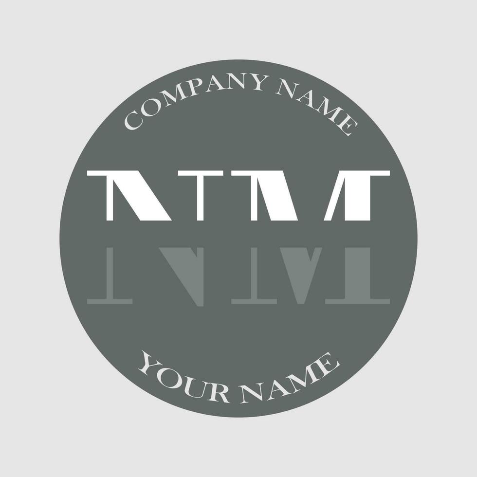 initial NM logo letter monogram luxury hand drawn vector