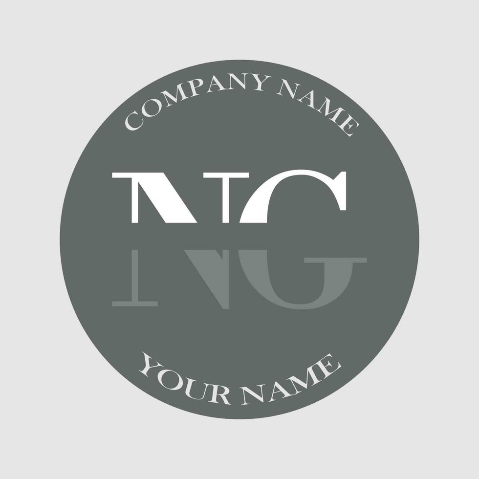 initial NG logo letter monogram luxury hand drawn vector