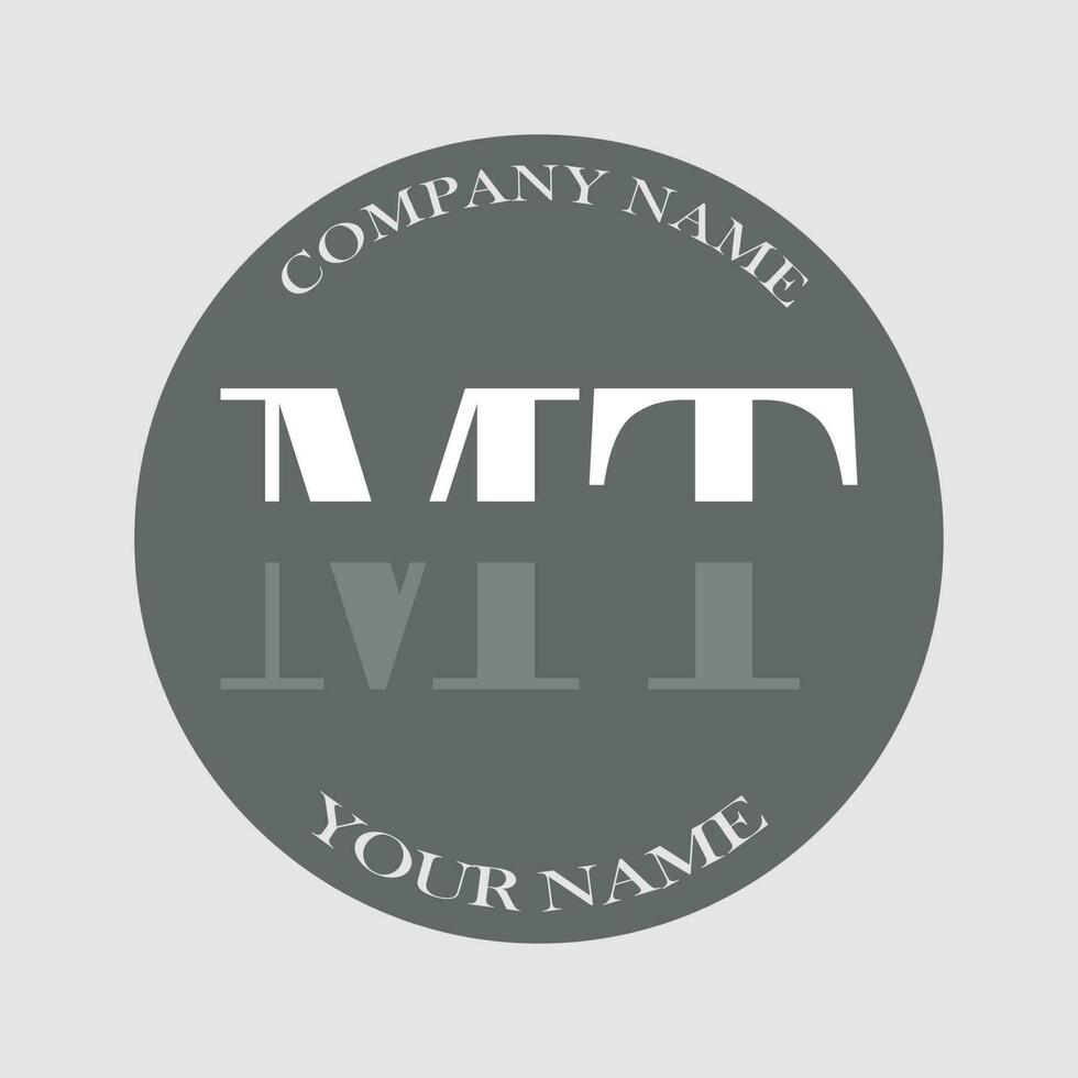 initial MT logo letter monogram luxury hand drawn vector