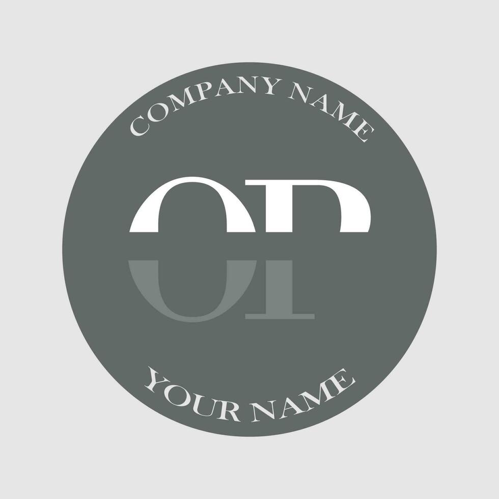 initial OP logo letter monogram luxury hand drawn vector