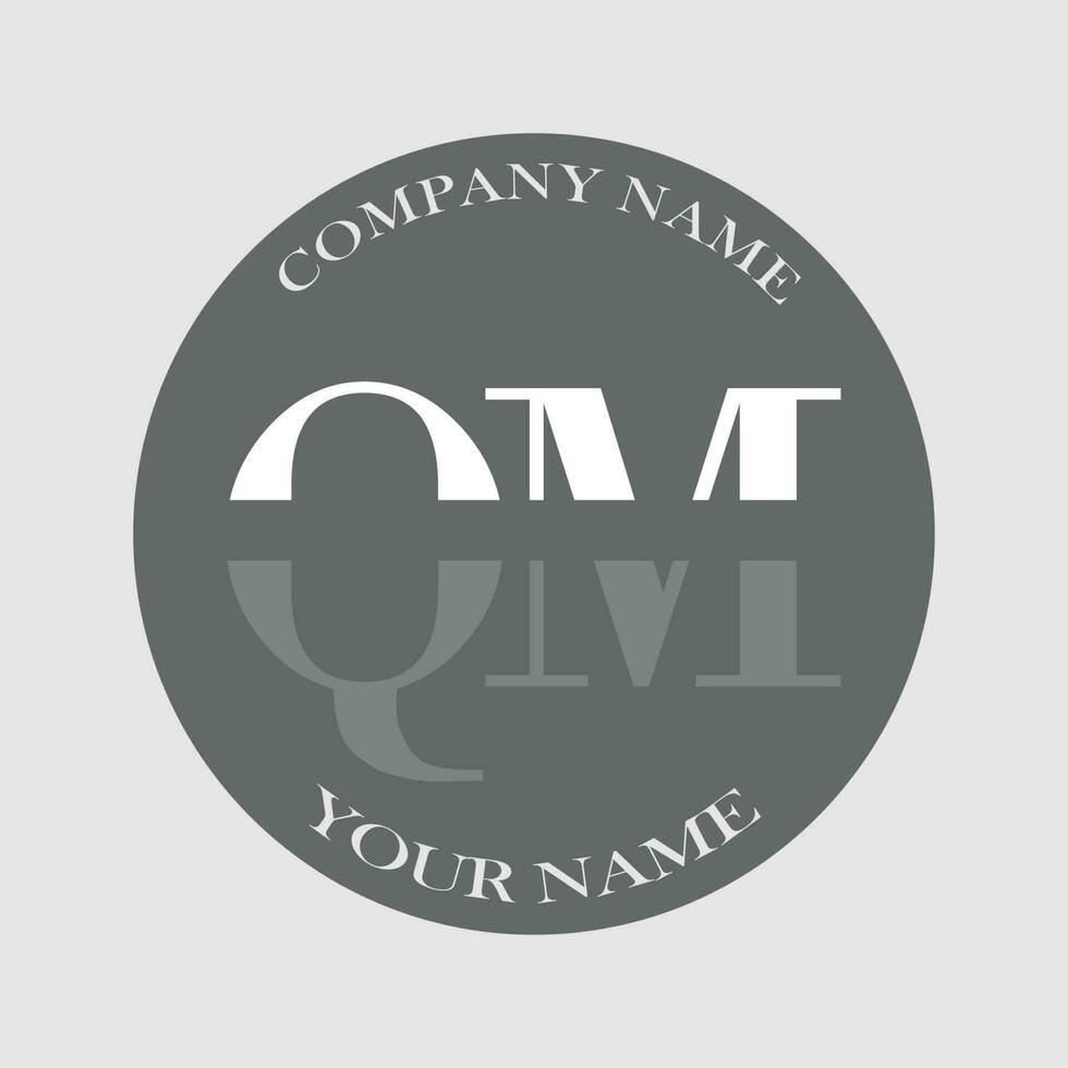 initial QM logo letter monogram luxury hand drawn vector