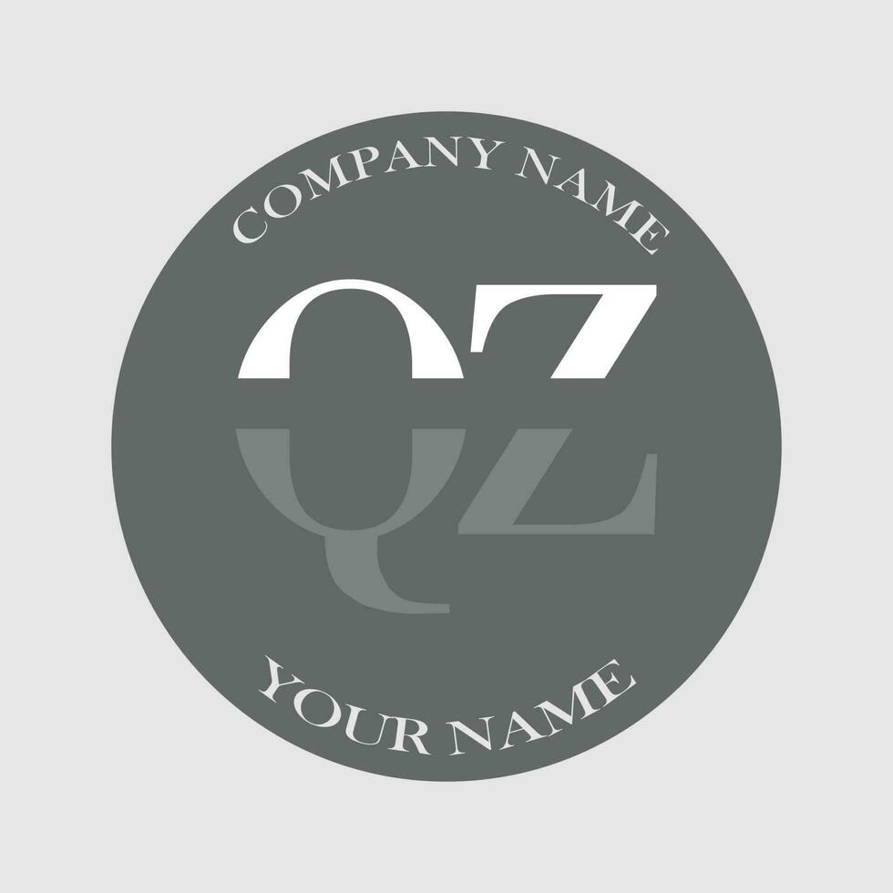 initial QZ logo letter monogram luxury hand drawn vector