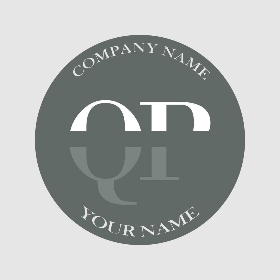 initial QP logo letter monogram luxury hand drawn vector