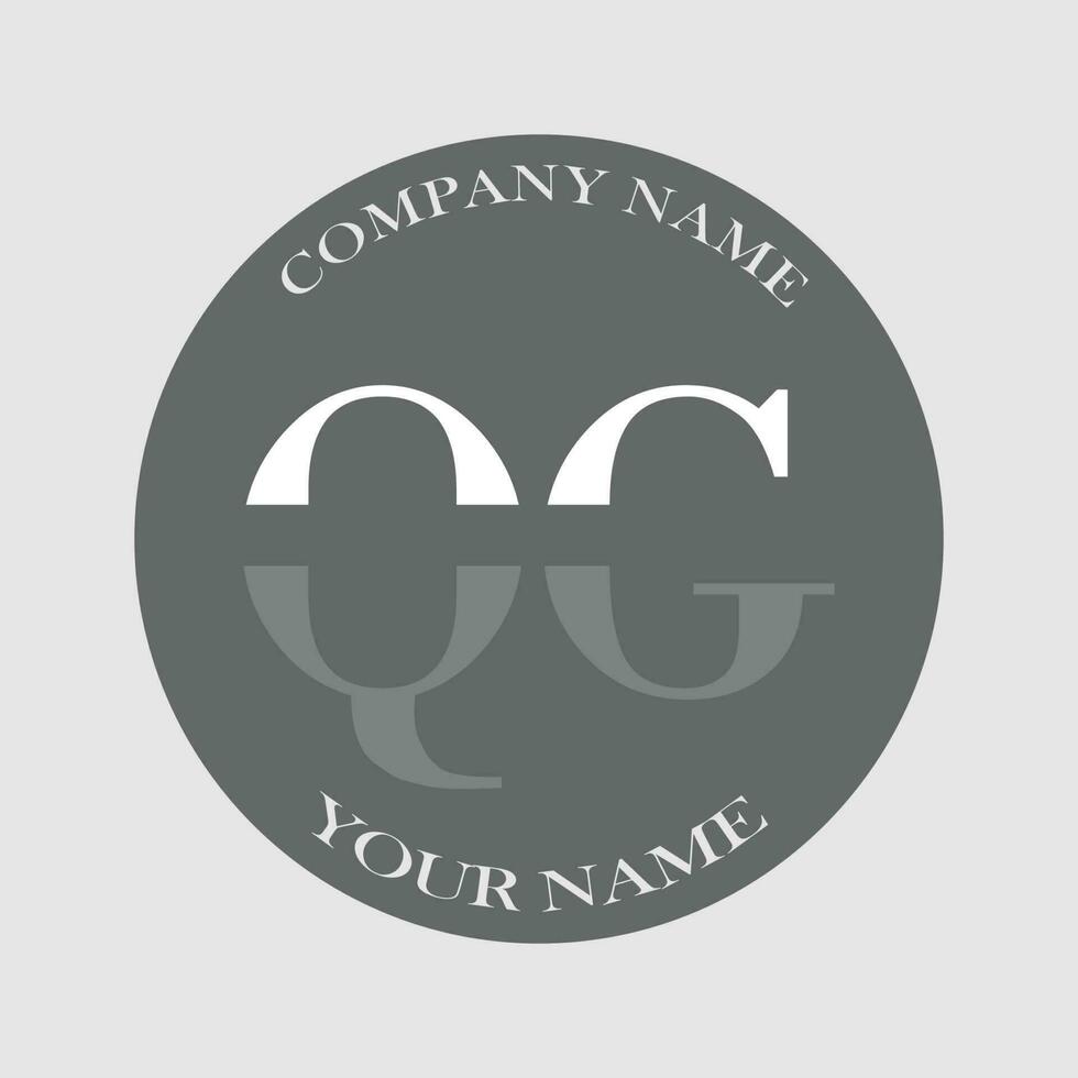 initial QG logo letter monogram luxury hand drawn vector