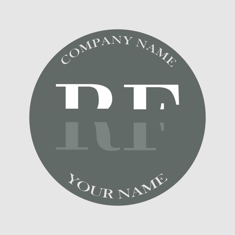 initial RF logo letter monogram luxury hand drawn vector