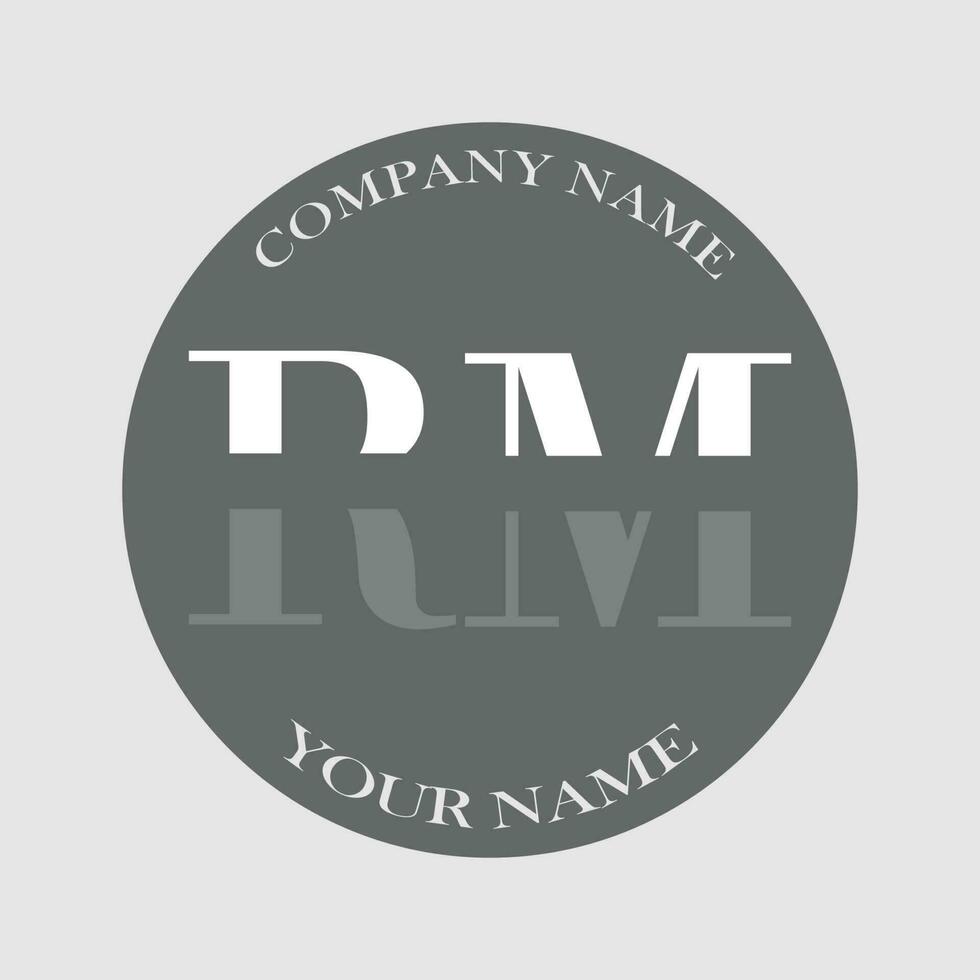 initial RM logo letter monogram luxury hand drawn vector