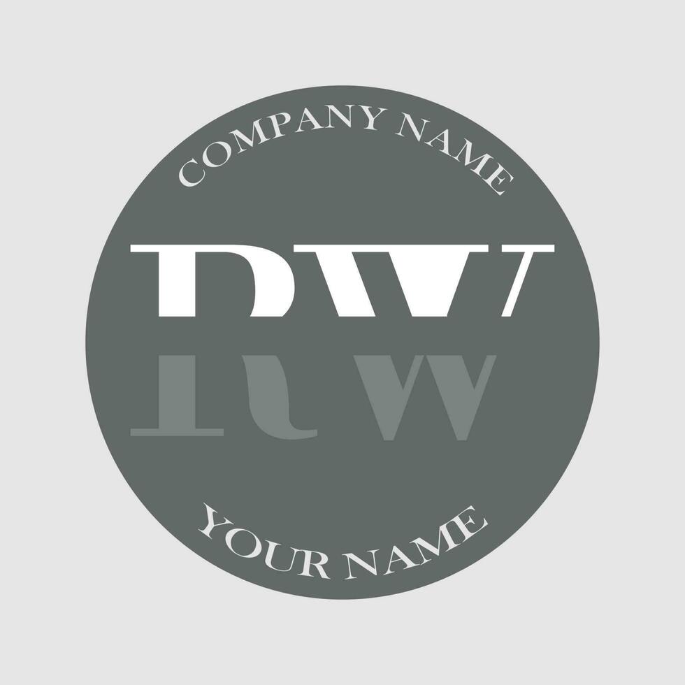 initial RW logo letter monogram luxury hand drawn vector