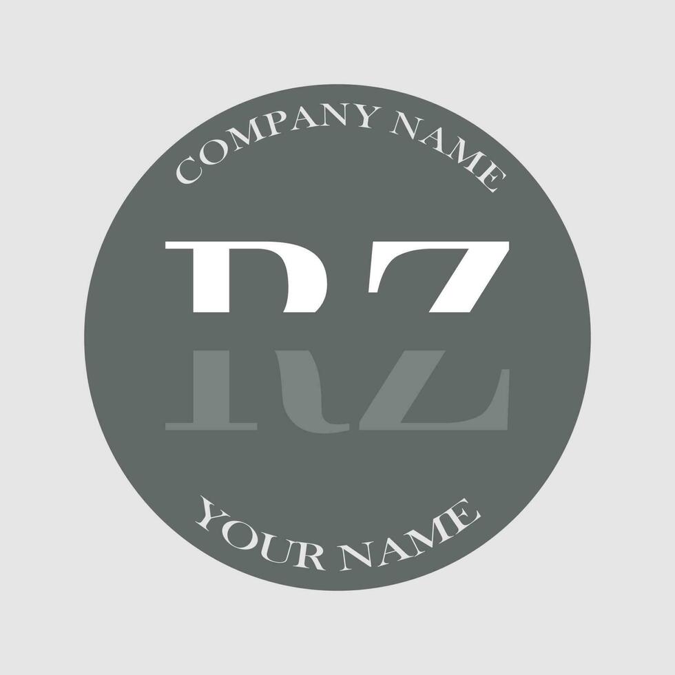inicial rz logo letra monograma lujo mano dibujado vector
